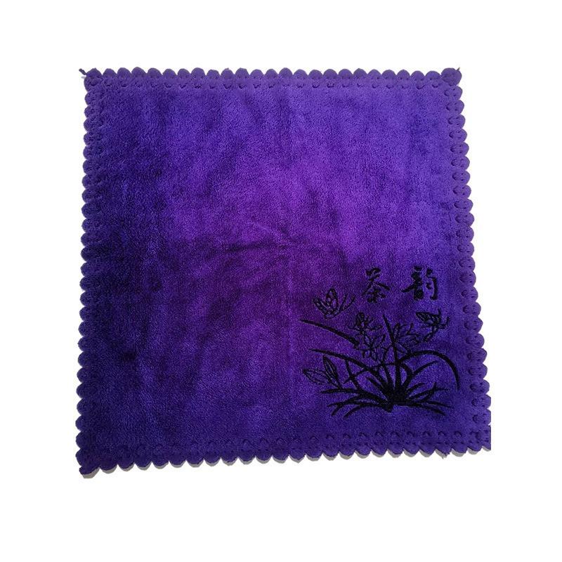 

1Pc 30x30cm Square Microfiber Household Retro Thicken Tea Table Mat Printed Tea Cloth Absorbent Tea Towel фіолетовий