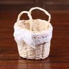 1/12 Dollhouse Cute Mini Rattan Hand Basket Model Dollhouse Kitchen Accessories Dolls House Decoration Toy Pretend Play Toys