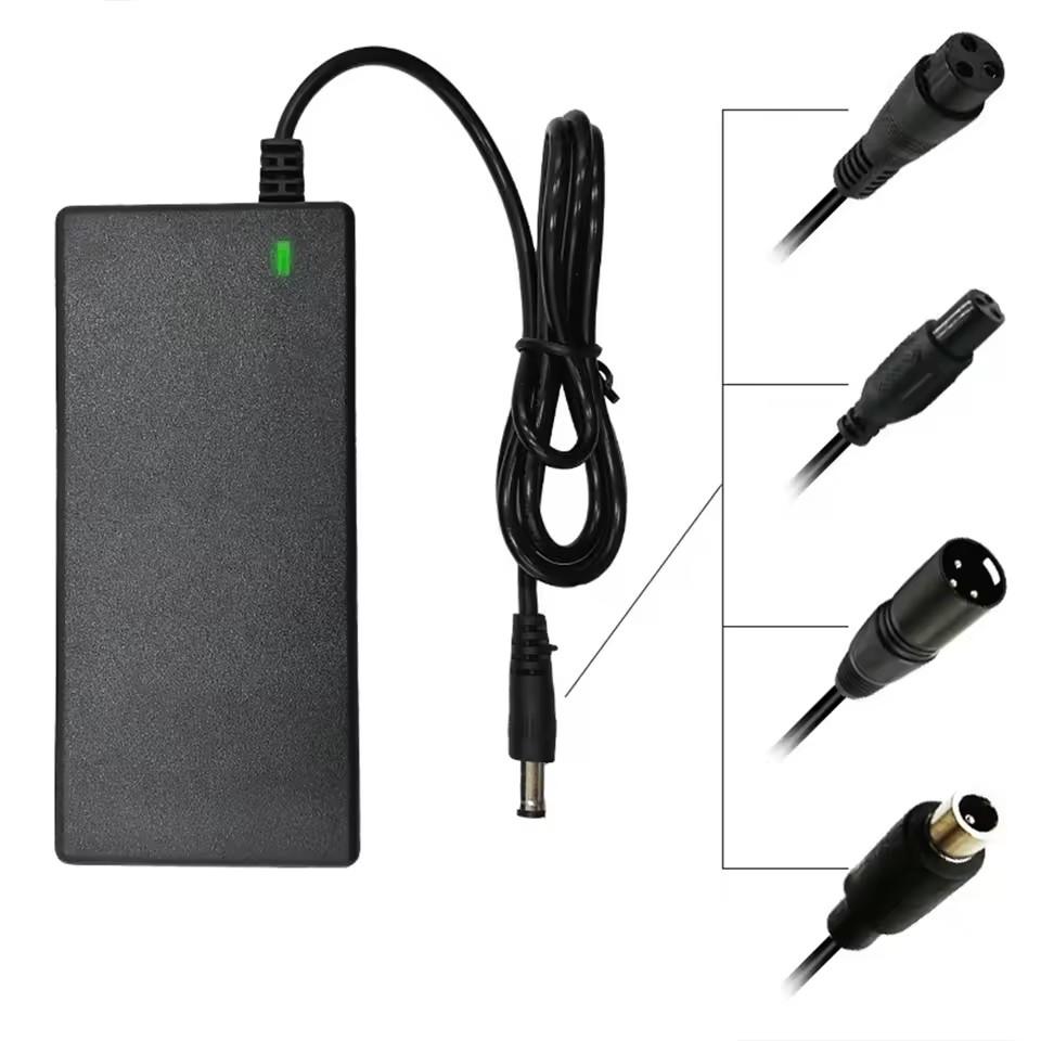 42V 54.6V 2A Lithium Battery Charger Universal 5Plugs Battery Power Adapters For AC100-240V 36V 48V 2A Battery Pack EU / US Plug