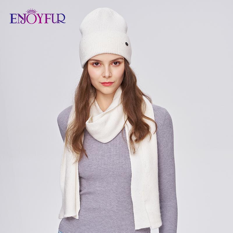 SOMALER Winter Beanie Hat Scarf Set For Women Warm Wool Knit Beanie With Sequins Long Soft Scarf Neck Warmer 2 In 1 Gift Set