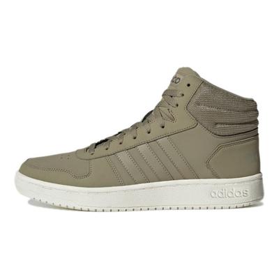 Neo Hoops 2.0 Mid Round Toe Lace-Up Durable Mid-Top Basketball Shoes Unisex Sneakers Military-Green H05683