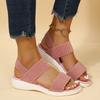Sandals For Women  Summer Flats Sandals Fish Mouth Elastic Strap Roman Ladies Beach Sandals Larger Size 42 43