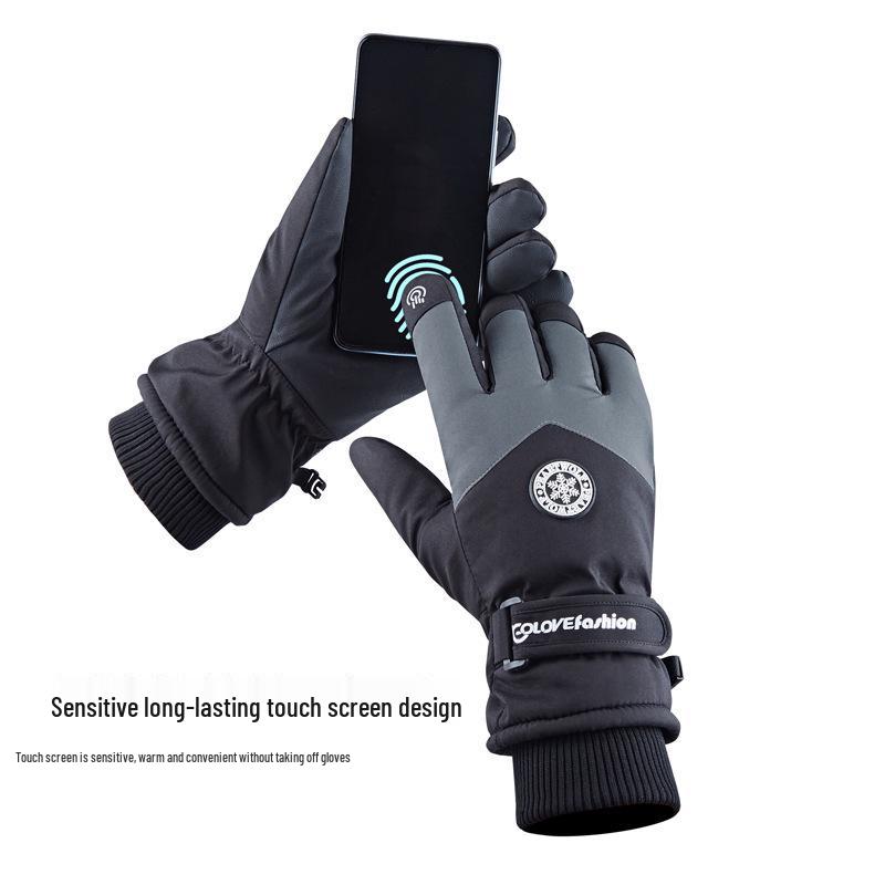 Ski & Cycling Warm Touchscreen Winter Windproof Gloves: Thickened Fleece-Lined Gloves for Outdoor Activities
