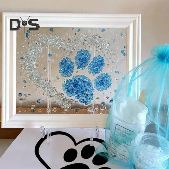 1 Set DIY Sea Glass Art Kit with Wooden Frame Handmade Seaglass Wall Art Decoration Framed Sea Glass Artwork Desktop Decoration Birthday Gift