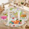 Children Round Carpet Living Room Cute Home Decoration Washable Road Play Rug Bedroom Bedside Antiskid Baby Crawling Mat Floor