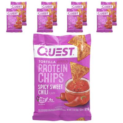 Quest Nutrition Tortilla-Style Protein Chips, Spicy Sweet Chili, 8 Packets, 1.1 Oz (32 G) Each