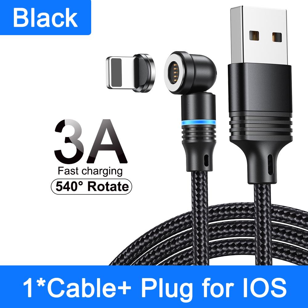 540° Otočný Magnetický Kábel 3A Rýchle Nabíjanie Typ C Kábel Pre Xiaomi Samsung Micro USB Dátový Kábel Magnetická Nabíjačka Pre iPhone 14