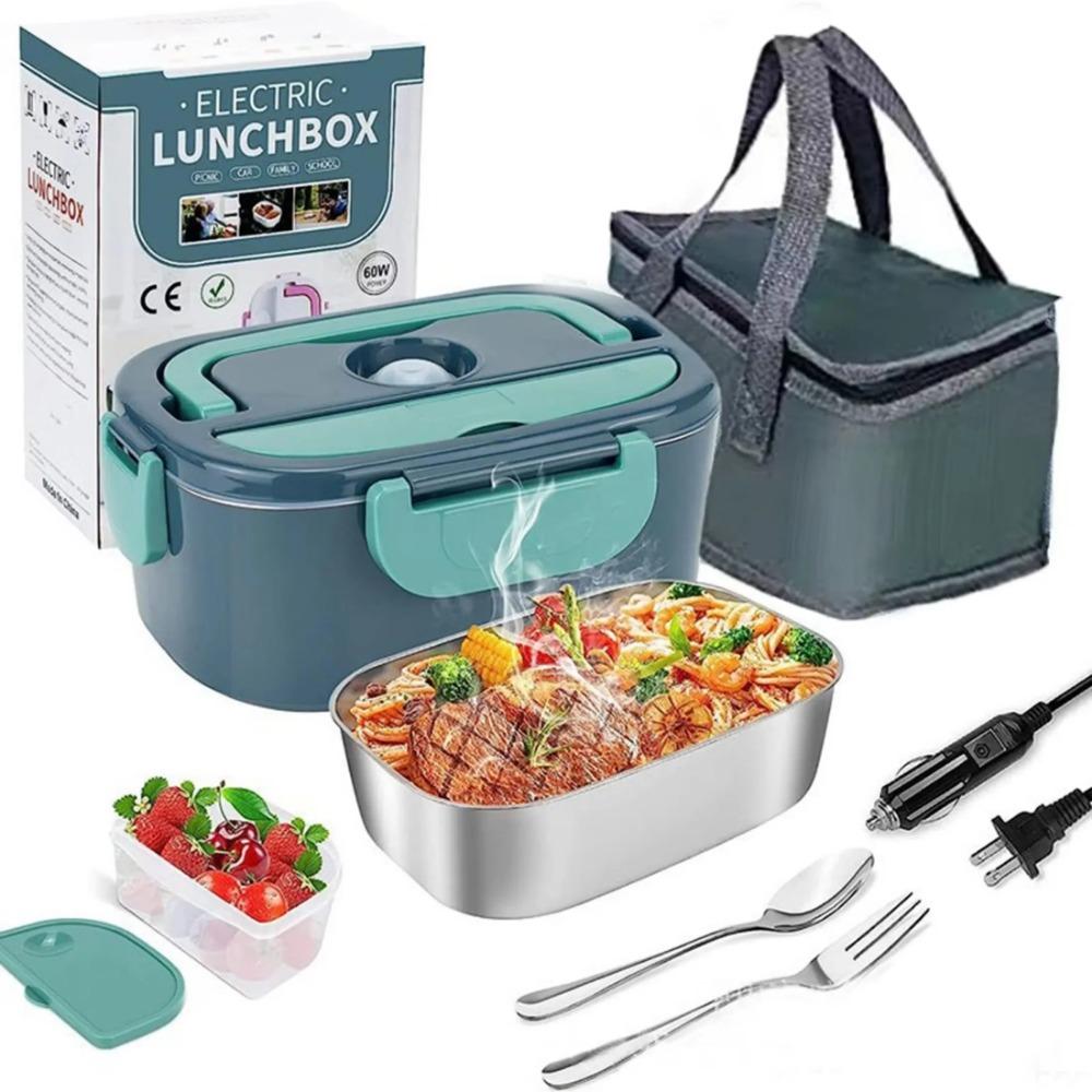 1pc Stainless Steel Heated Lunch Box with Sealed Freshness - Portable Food Warmer for Meal Prep and On-the-Go Eating