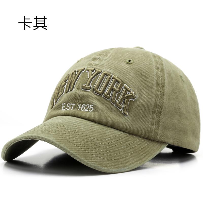 

Letter embroidery washed cap newyork personalized denim baseball cap Adjustable хаки
