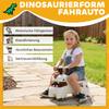 Kids Ride On Car, Dinosaur Foot To Floor Slider with Storage, Toddler Walker with Light, Sounds, Cream