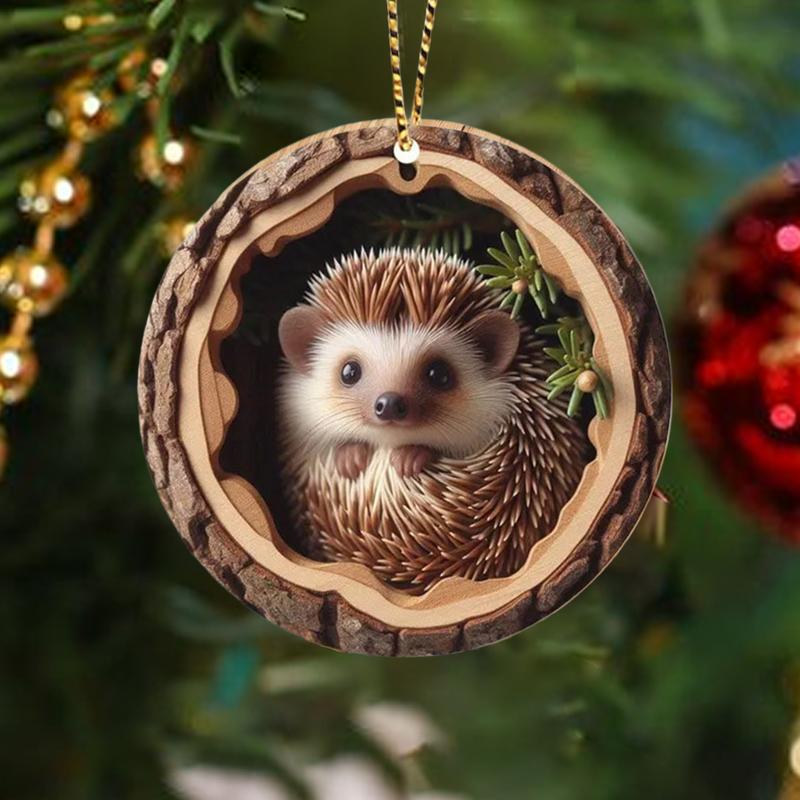 Christmas Ornaments Animal Christmas Ornaments 2D Acrylic  Animal Ornaments Acrylic Christmas Decor Cute Hanging Pendants