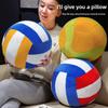 Modern Geometric Volleyball Pillow With Plush Cover For Office And Dorm Room Decor