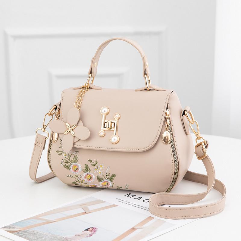 PU Leather Crossbody Shoulder Bags Women's Handmade Embroidery Multifunctional Handbags Purse Ladies Vintage Design Satchel Bags