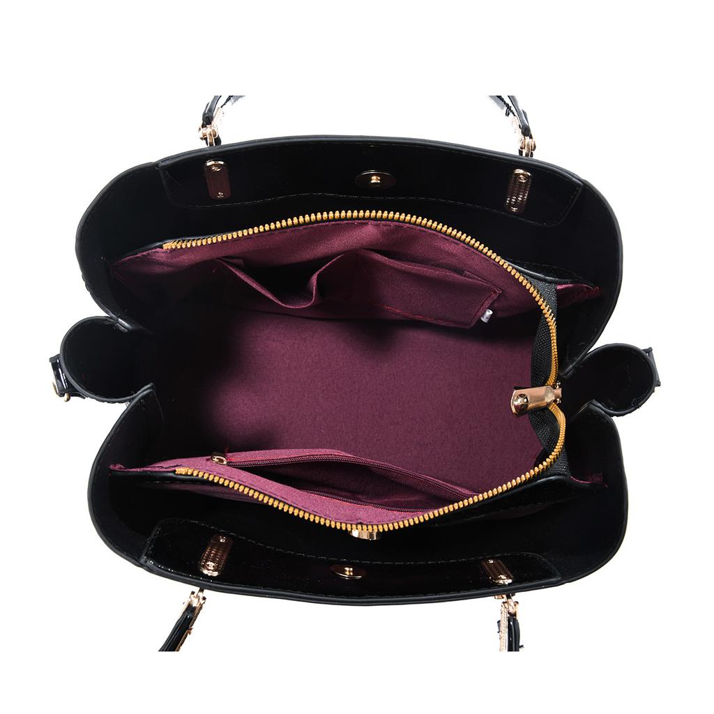 Women’s Trendy Crocodile Pattern Top Handle Bag, Simple Elegant Commute Shoulder Crossbody Purse