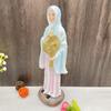 Resin Nun Holding Crosses Statue Miniature Figurine Religious Gift for Faithfully Devotees or Stylish Home Decors Accent