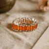 Yellow Gold Plated 925 Sterling Silver Garnet Eternity Band – Baguette Cut Red Stone Wide Statement Ring, Wedding & Anniversary Jewelry for Women
