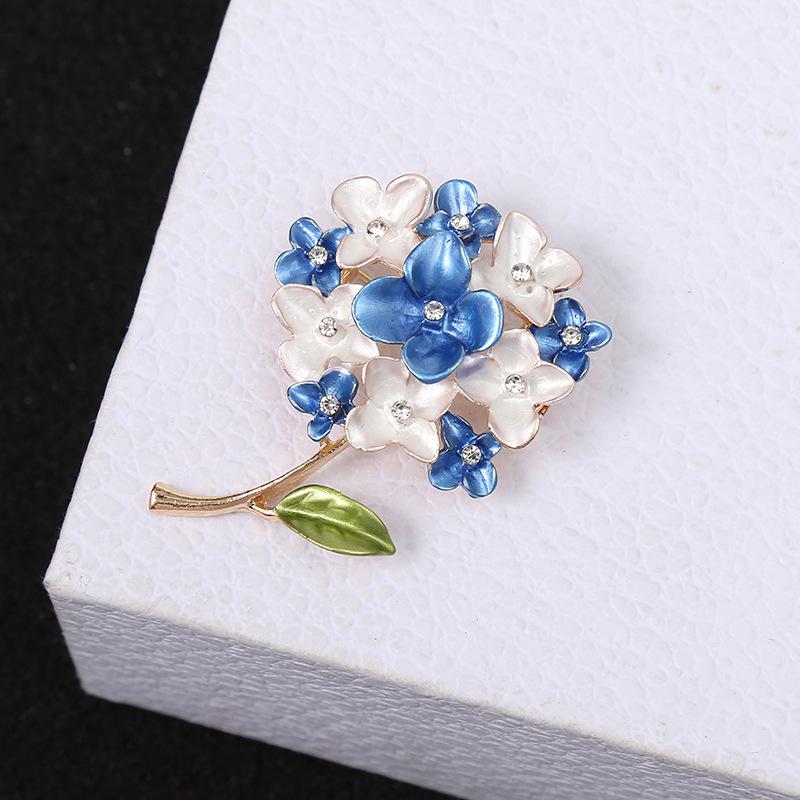 Rhinestone Dripping Oil Flower Brooch Versatile Temperament Brooch Clothing Pin Accessories