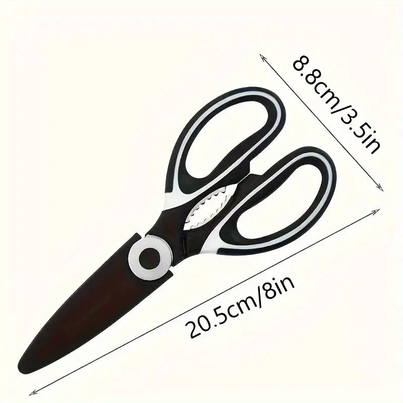 Stainless Steel Multi-Purpose Scissors, Heavy-Duty, Abrasion-Resistant, Sharp Shears for Cutting, Opening Boxes, Slicing