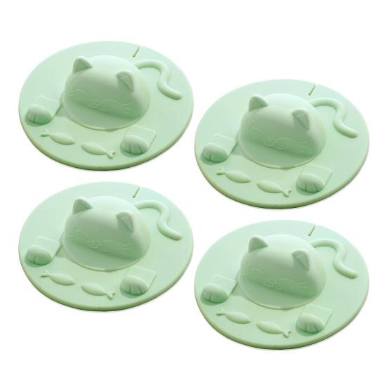 Cat Cup Lid Silicone Cover Heat-Resistant Non-Slip Hot Beverage Lid with Tea Bag Slot Cat Head Shape Microwave Dishwasher Safe Cup Lid