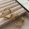 Blogger-Endorsed Wavy Circular Ear Cuff Earrings: Chic, Stylish Irregular Hoops for a High-End Look