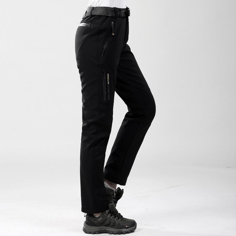 Winter Fleece-Lined Windproof Waterproof Hiking Pants for Men & Women – Softshell, Warm, Ideal for Couples