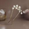 Chinese Hanfu Hair Accessories Long Tassel Vintage Lily Of The Valley U-Shaped Hairpins Flower Handmade Hair Sticks For Women