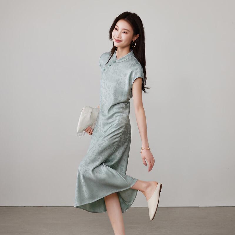 SOFSIL 2026 Spring New Chinese Style Jacquard Midi Dress XL