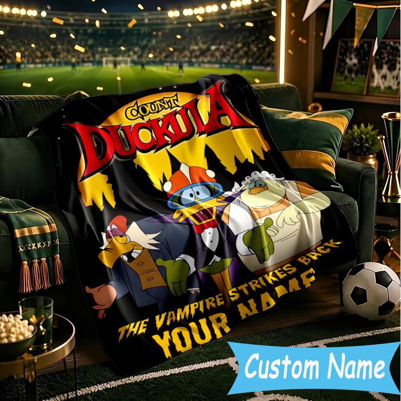 Individuell personalisierte Decke Graf Count Duckula Weiche Überwurfdecke, Geeignet für Familie und Freunde, Sofadecke, Heimdekoration Weihnachtsgeschenk