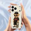 For iPhone 17 Pro Case Cool Bear Pattern Printing Straight Edge TPU Phone Back Cover