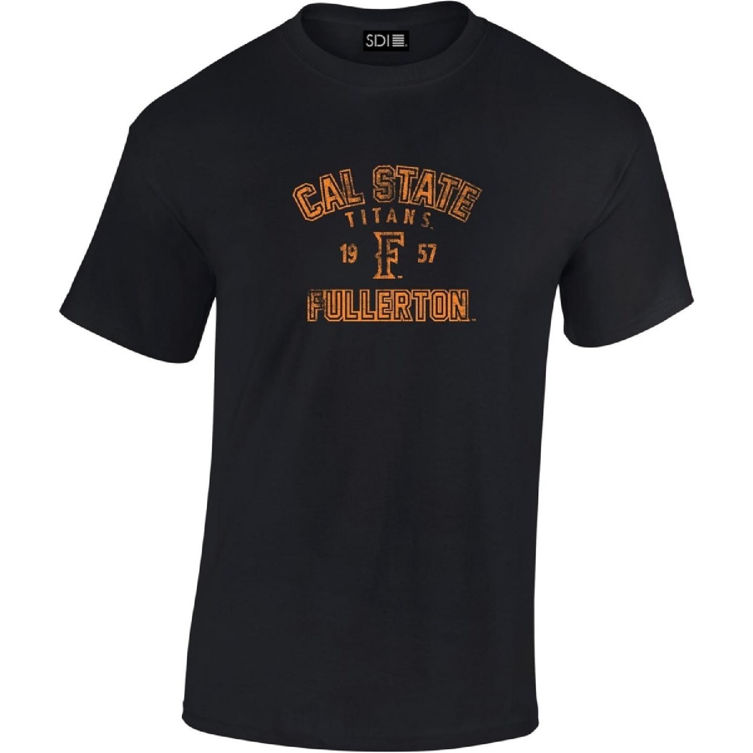 NCAA Cal State Fullerton Titans Unisex NCAA 100% Pre-Shrunk Short Sleeve, Black, Large S