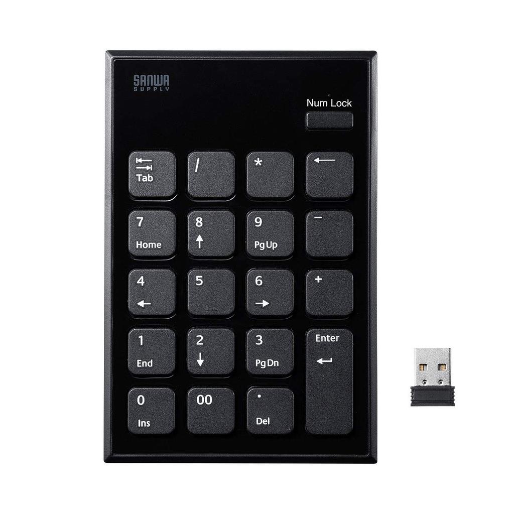 Sanwa Supply Tastatură numerică Wireless Quiet Pantograph Black NT-WL23BK