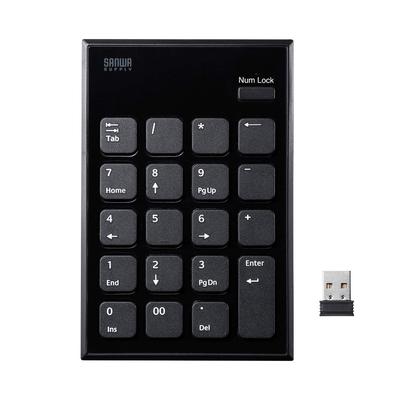 Sanwa Supply Numeric Keypad Wireless Quiet Pantograph Black NT-WL23BK