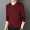 Men's Slim Fit Long-Sleeve V-Neck T-Shirt for Spring & Autumn