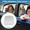 ABSOPRO Door Pillar Window Trim Stickers for Pillar Door Outer Exterior Covers for VW Touran Silver Tone Anti-Scratch Posts, 2004-2015,