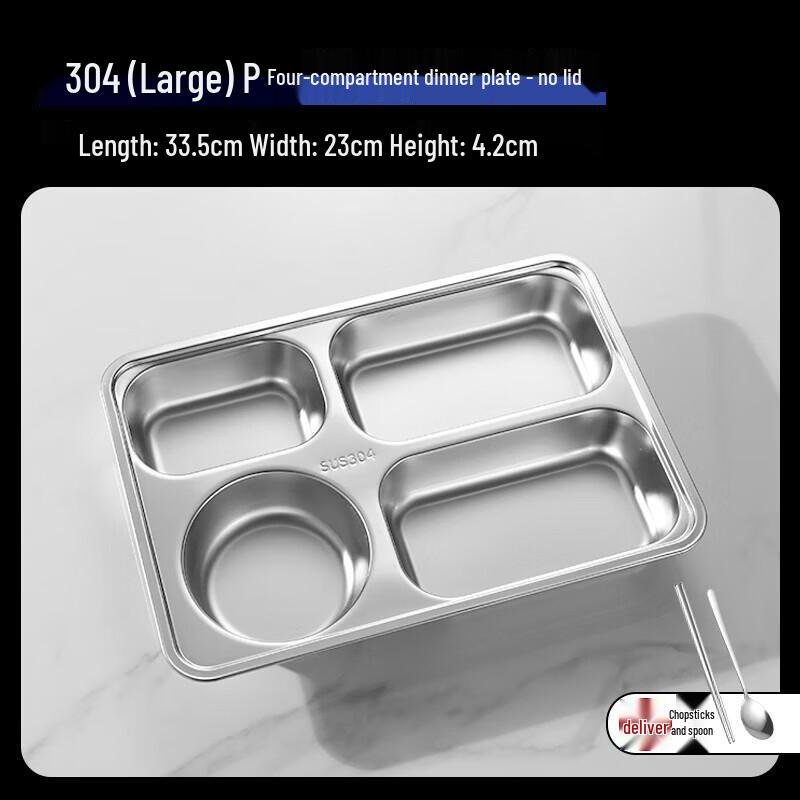 Stainless Steel Divided Cafeteria Plate