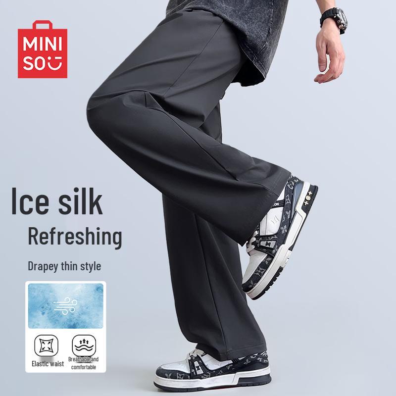MINISO Men s Summer Ice Silk Straight Pants L