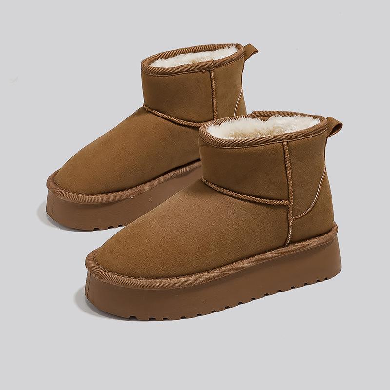 Winter New Thickened Velvet Snow Boots Women's Warm Cotton Boots Versatile Non-slip Bread Cotton Shoes
