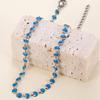 Bohemian Blue Epoxy Stainless Steel Anklet for Women