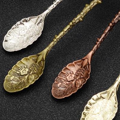 2/4PCS Spoon Vintage Flatware Dessert Creative Creative Mug Coffee Ice Cream Wholesale 2024 Tea Spoon Crystal Head