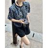 Orange Zhi Xia Summer Lace Cutout Jacquard T-shirt - High-end Round Neck Pullover Top