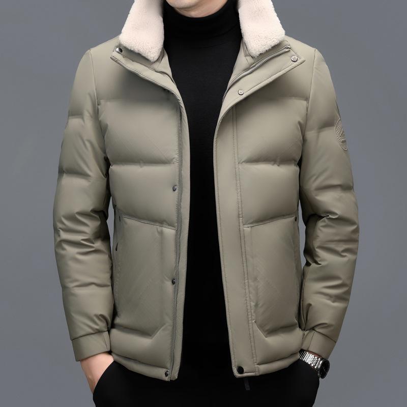 Men's Winter Thick Down Jacket - Short, Plus Size, Casual Loose Fit, 90% White Duck Down