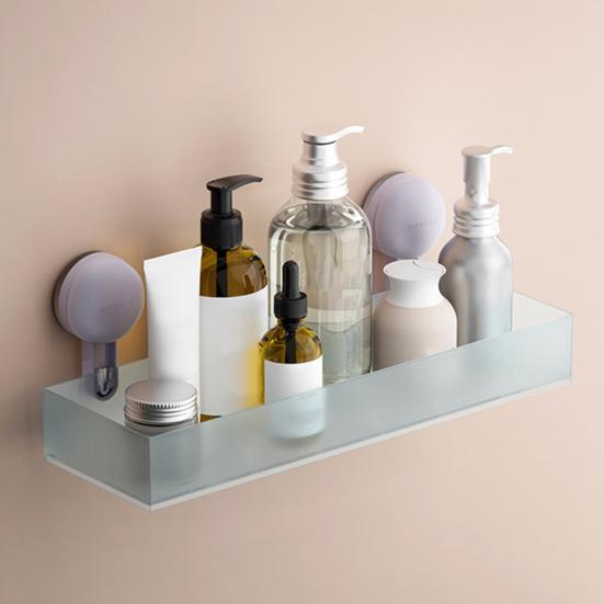 Bathroom Storage Rack Shower Caddy Organizer Load-bearing Easy To Install Suction Cup Strong Wall Floating