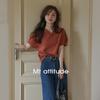 Casual Petal Collar Lantern Sleeve T-shirt
