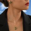 Design a forma di cuore con stampa leopardata orecchini retrò sexy set due pezzi semplice e versatile gioielli da donna amore