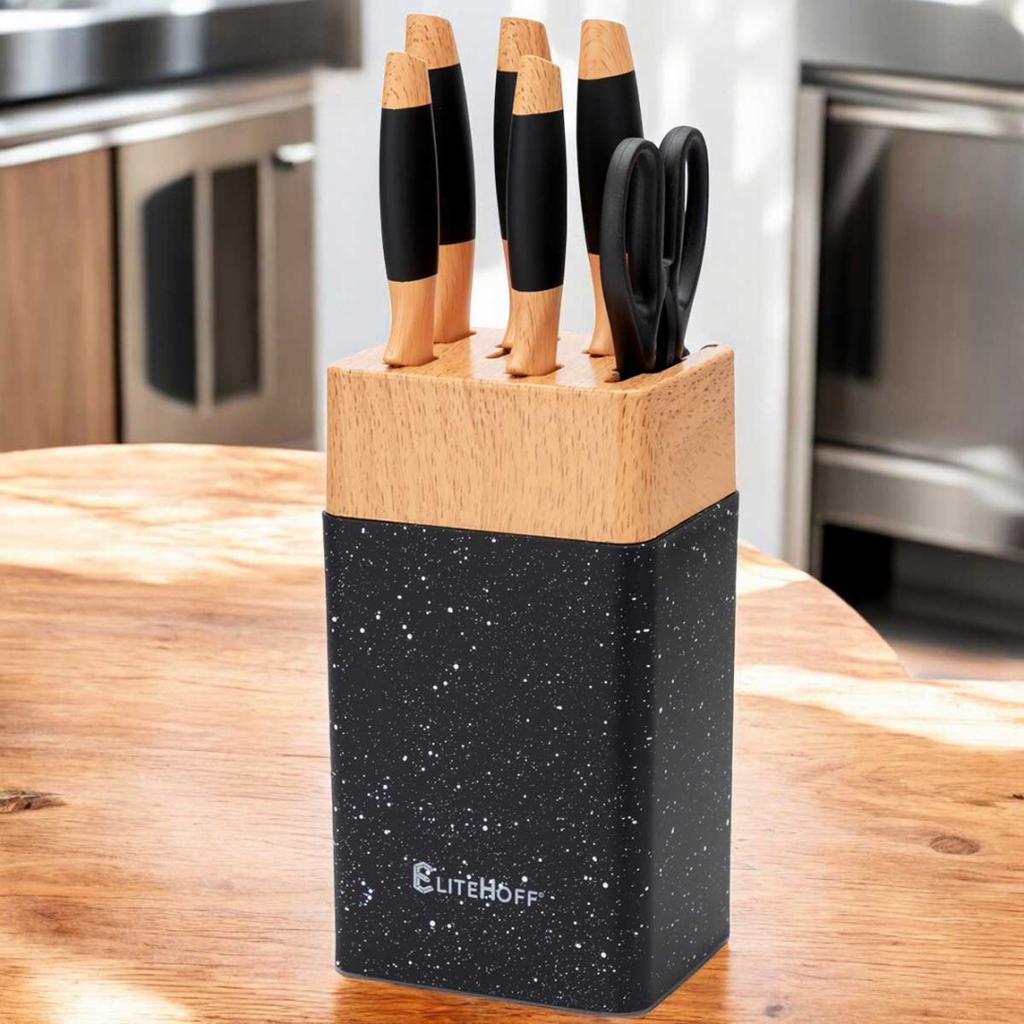 Kitchen Knife Set In A Stand With Sharpener E-6267