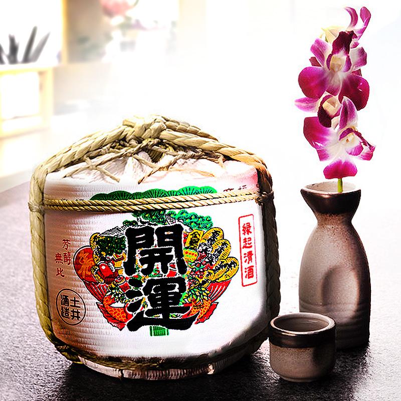 Japanese Style Restaurant Decorative Wine Barrel Sake Sushi Shop Pub Bar Display Foam Barrel Sakura Wine Cellar Decor Ornaments