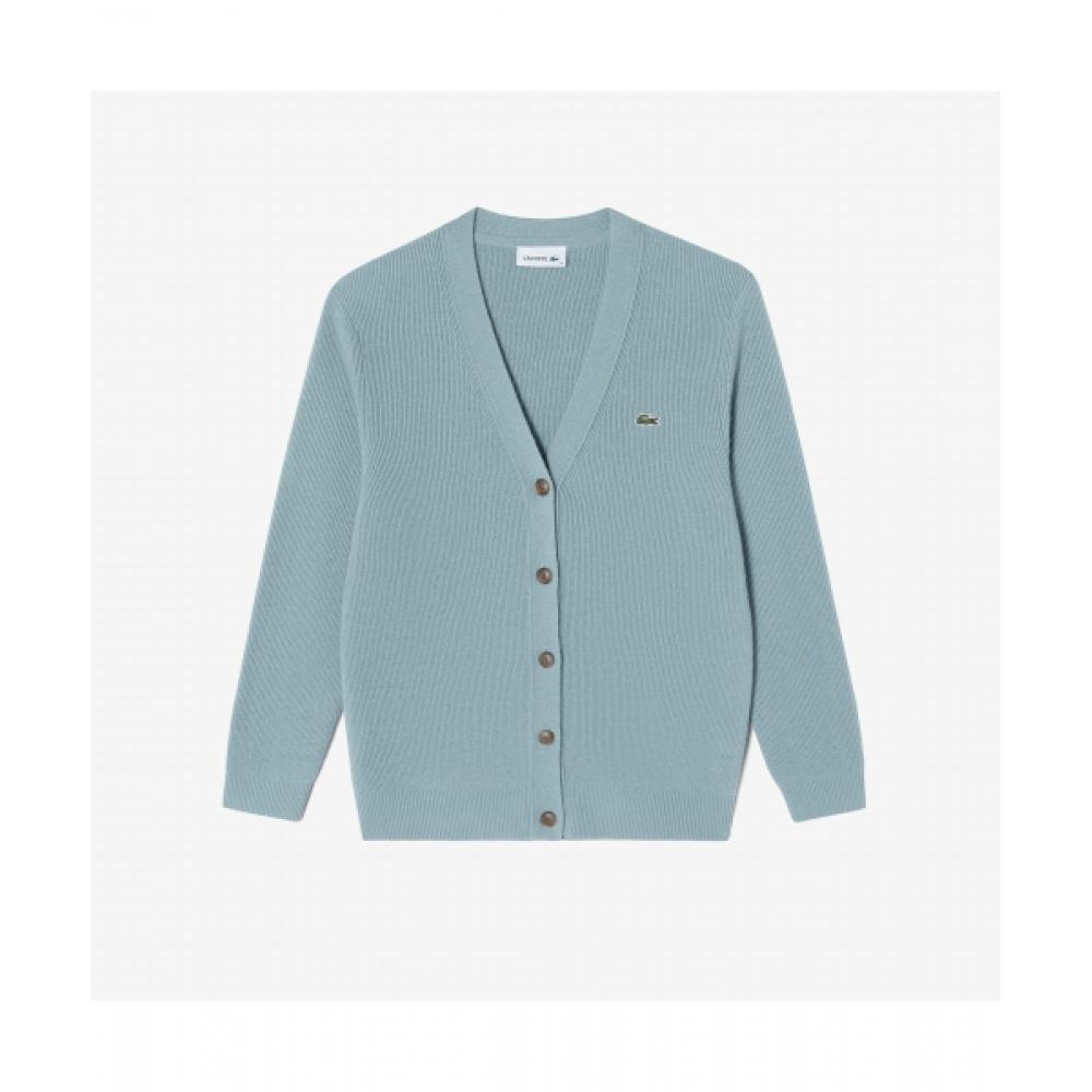 

Lacoste Женский водонепроницаемый кардиган с V-образным вырезом [бирюзовый] 034