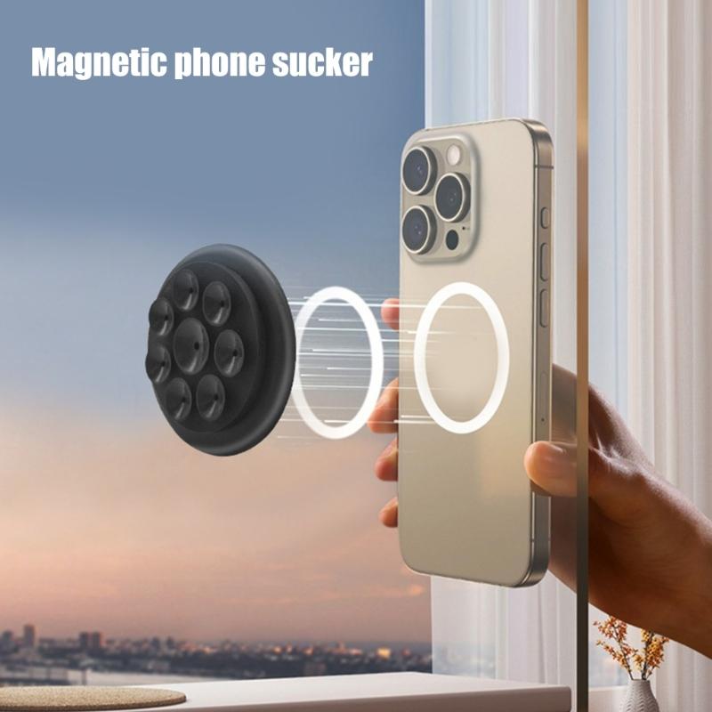 Supporto per Custodia del Telefono con Ventosa, Supporto Maniglia per Telefono in Silicone Magnetico per Smartphone, Supporto per Telefono Vivavoce
