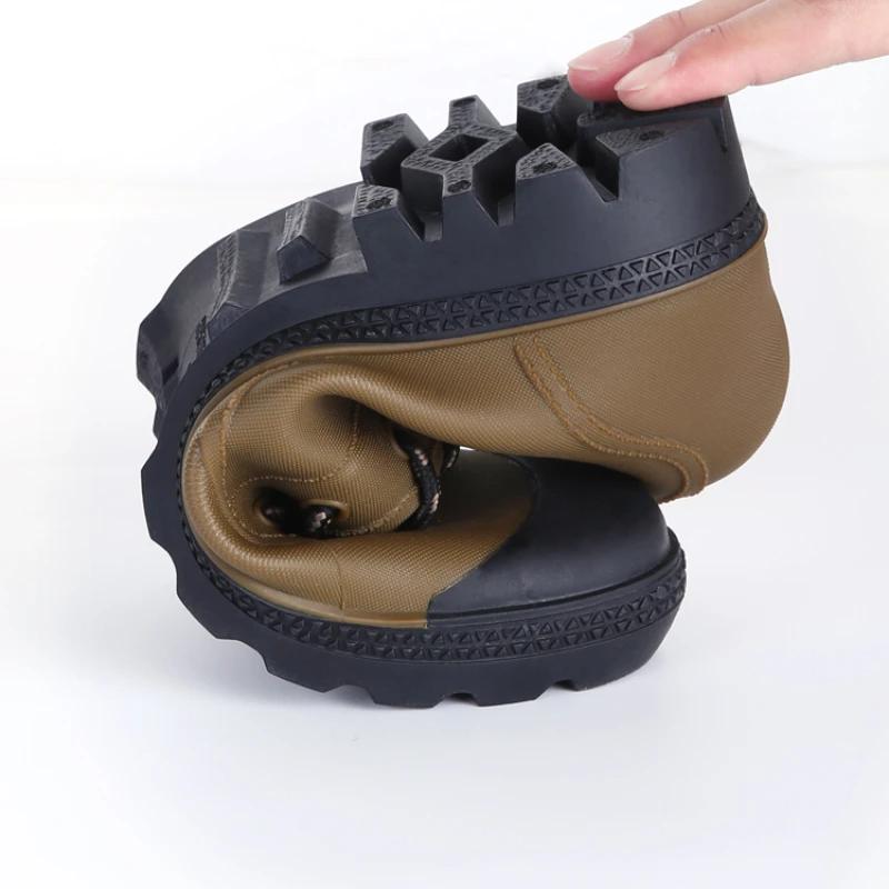 Fashion Winter Warm Rain Boots Men Fashion Lace-Up Motorcycle Outdoors Rain Boots Camping Fishing Shorts Shoes Waterproof Rain Women