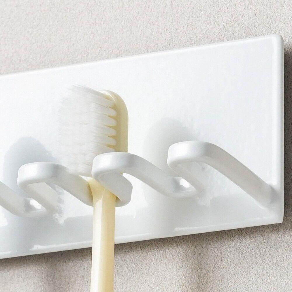 Self-adhesive Toothbrush Storage Rack 5 Slots Toothbrush Organizer Bathroom Organizer  Bathroom